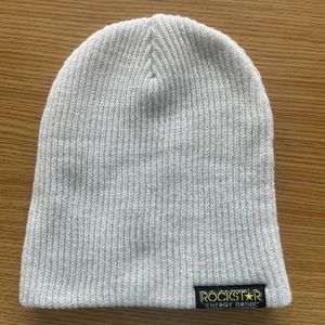 White rockstar energy beanie